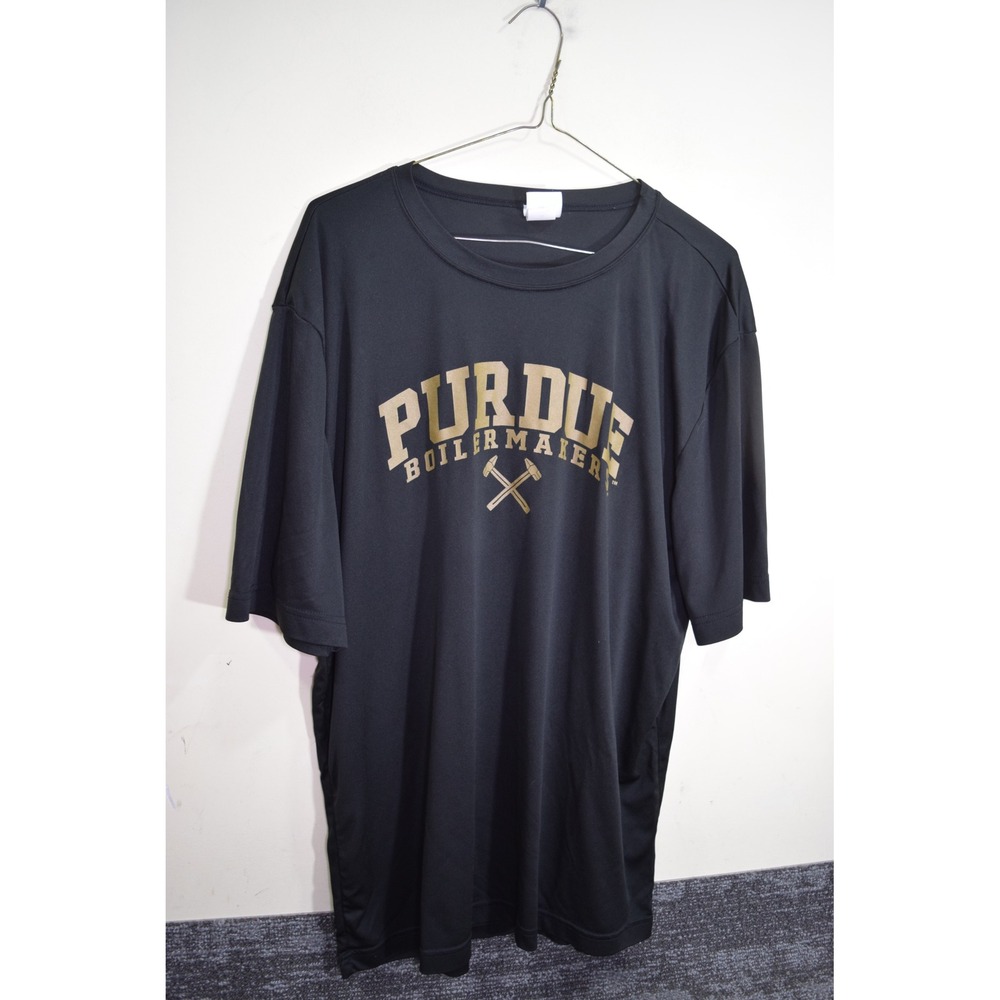 Purdue Boilermakers Performance Shirt Mens XL Black Gold Logo T-Shirt ST350